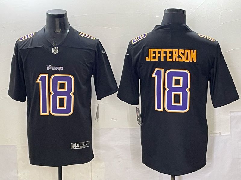 Men 2025 Nike Minnesota Vikings #18 Jefferson Black Limited NFL Jersey style 011->pittsburgh pirates->MLB Jersey